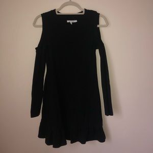 Avec Les Filles cold shoulder black dress